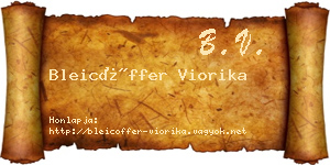 Bleicöffer Viorika névjegykártya